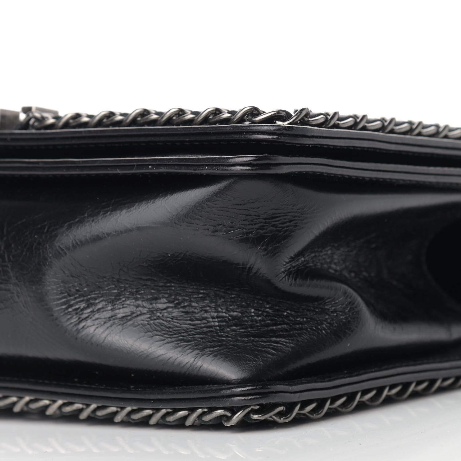 Chanel Glazed Calfskin Quilted Medium Boy Chained Flap Black 9 of 9