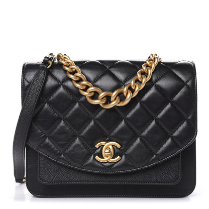 Chanel Calfskin Caviar Quilted Chain Handle Flap Black 1 of 12