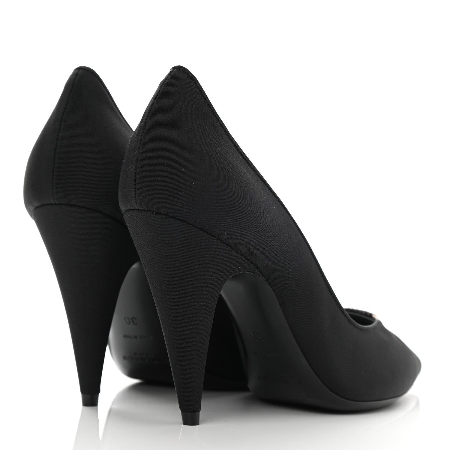 Saint Laurent Canvas Faille Paris 95 Pumps 36 Black 4 of 9