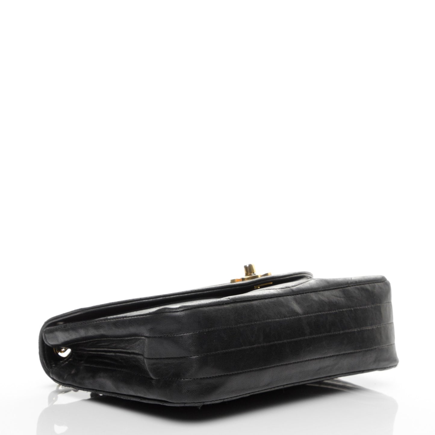 Lambskin Quilted Small Single Flap Black