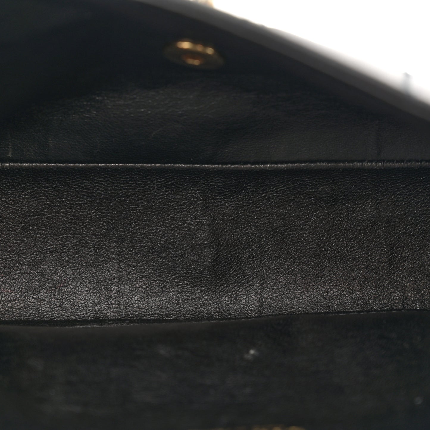 Lambskin Stitched Chocolate Bar Single Flap Black