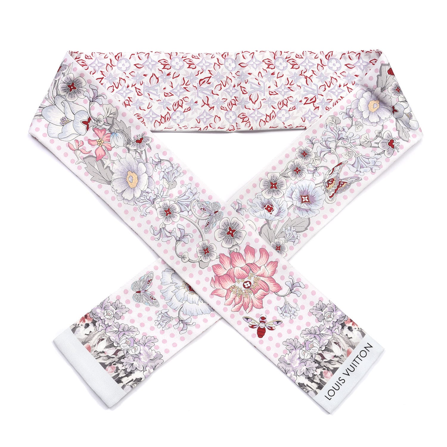 Louis Vuitton Silk Monogram Flowers Bandeau Pink 1 of 3