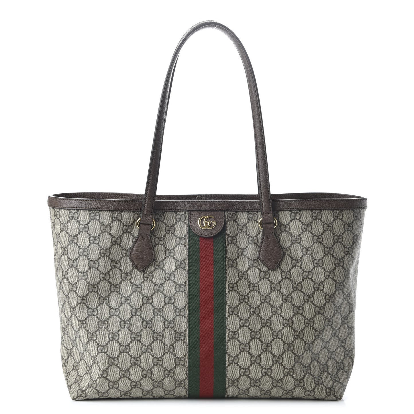 GG Supreme Monogram Medium Ophidia Shopping Tote Brown