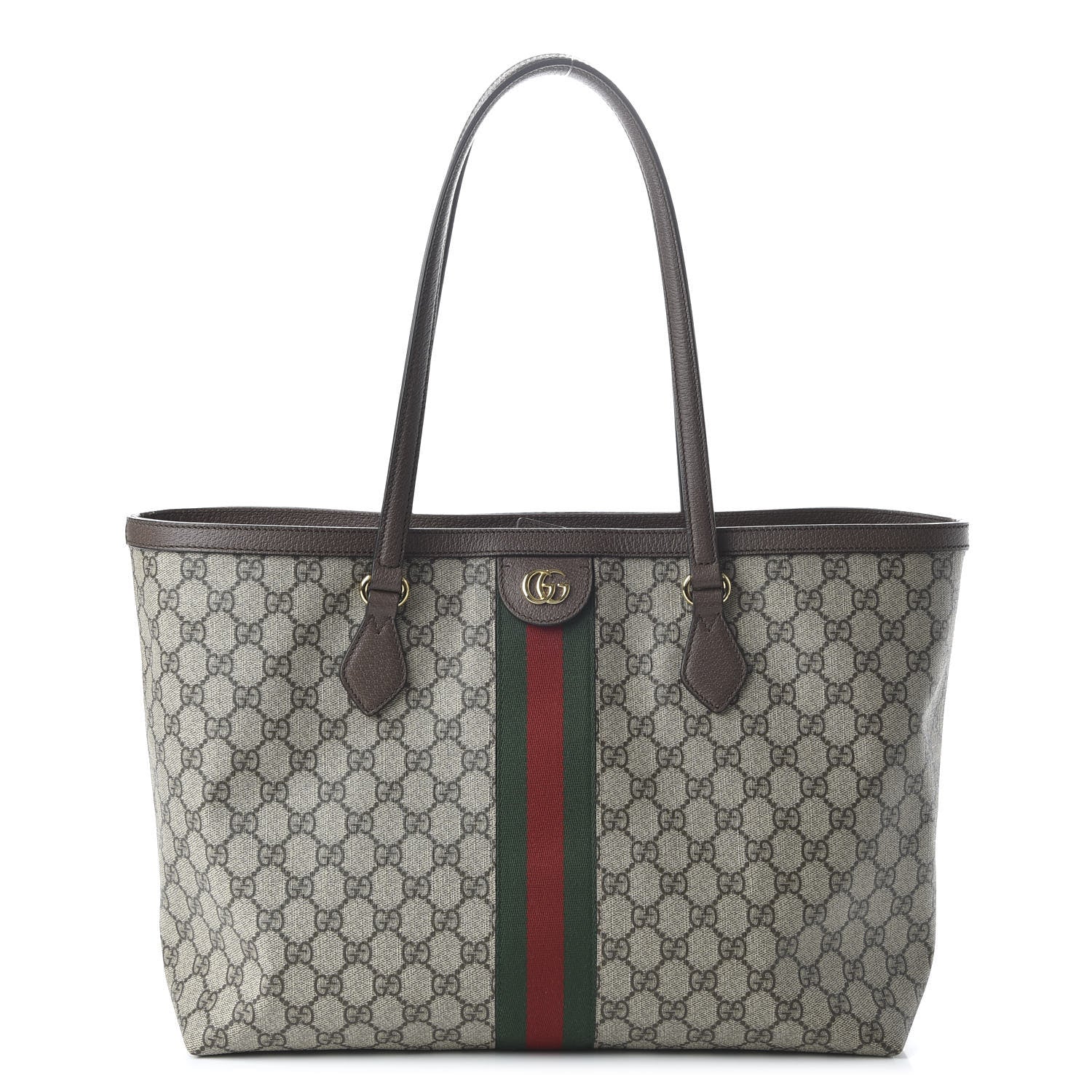 Gucci GG Supreme Monogram Medium Ophidia Shopping Tote Brown 1 of 11