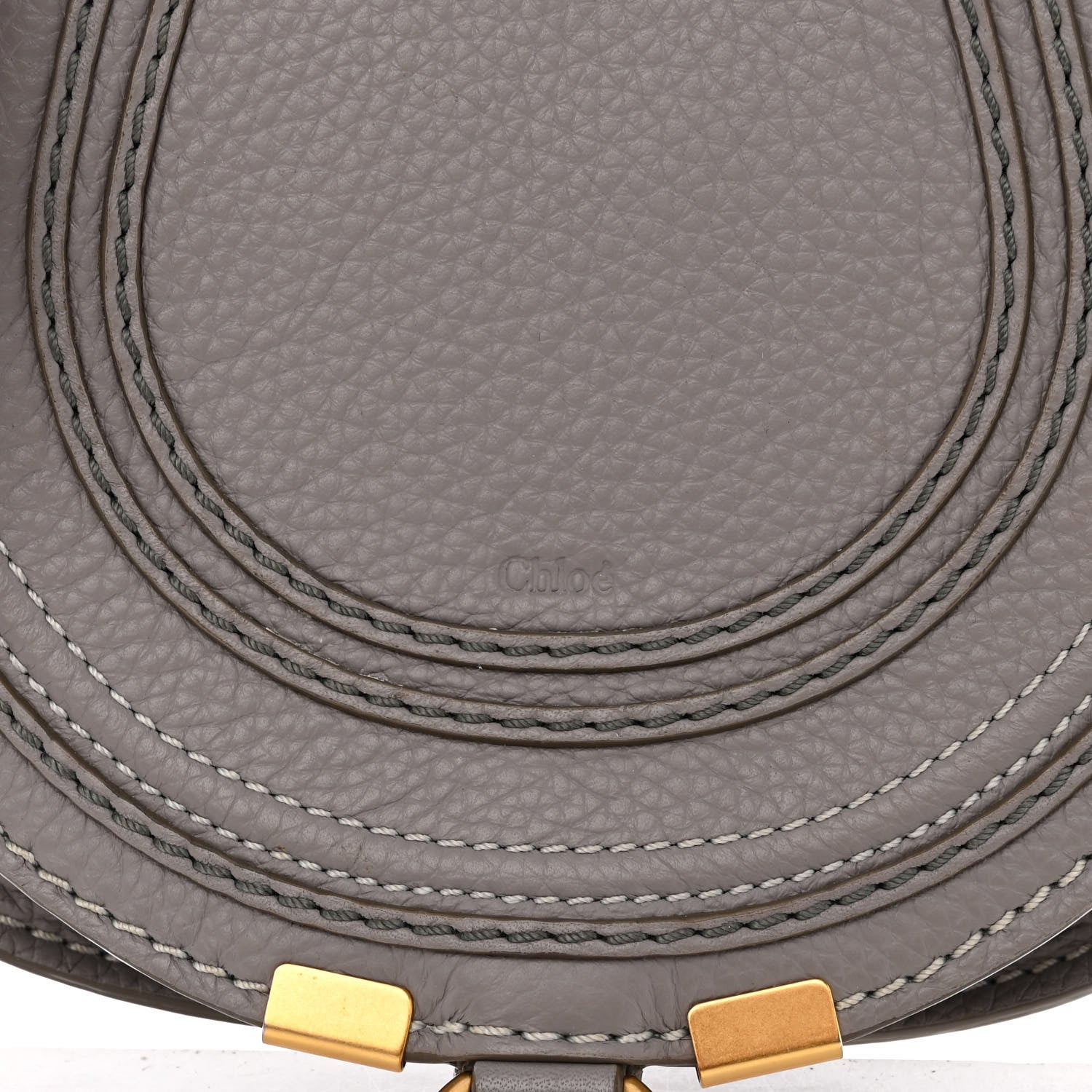 Chloe Calfskin Mini Marcie Round Crossbody Bag Cashmere Grey 7 of 10
