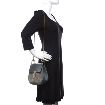 Chloe Suede Smooth Calfskin Drew Shoulder Bag Cloudy Blue 2 of 10