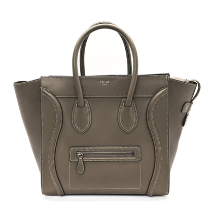 Celine Drummed Calfskin Mini Luggage Souris 1 of 10