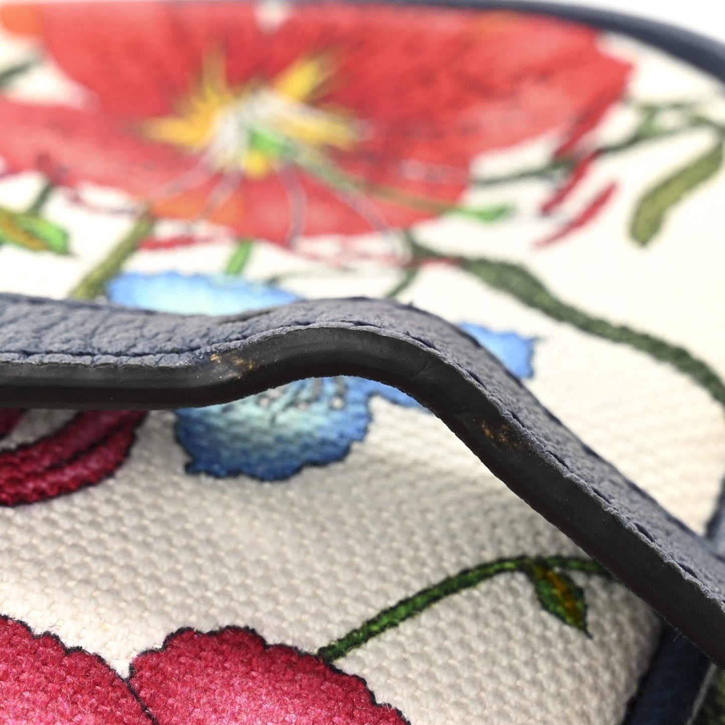 Canvas Flora Floral Shoulder Bag White Blue Agata Mulitcolor