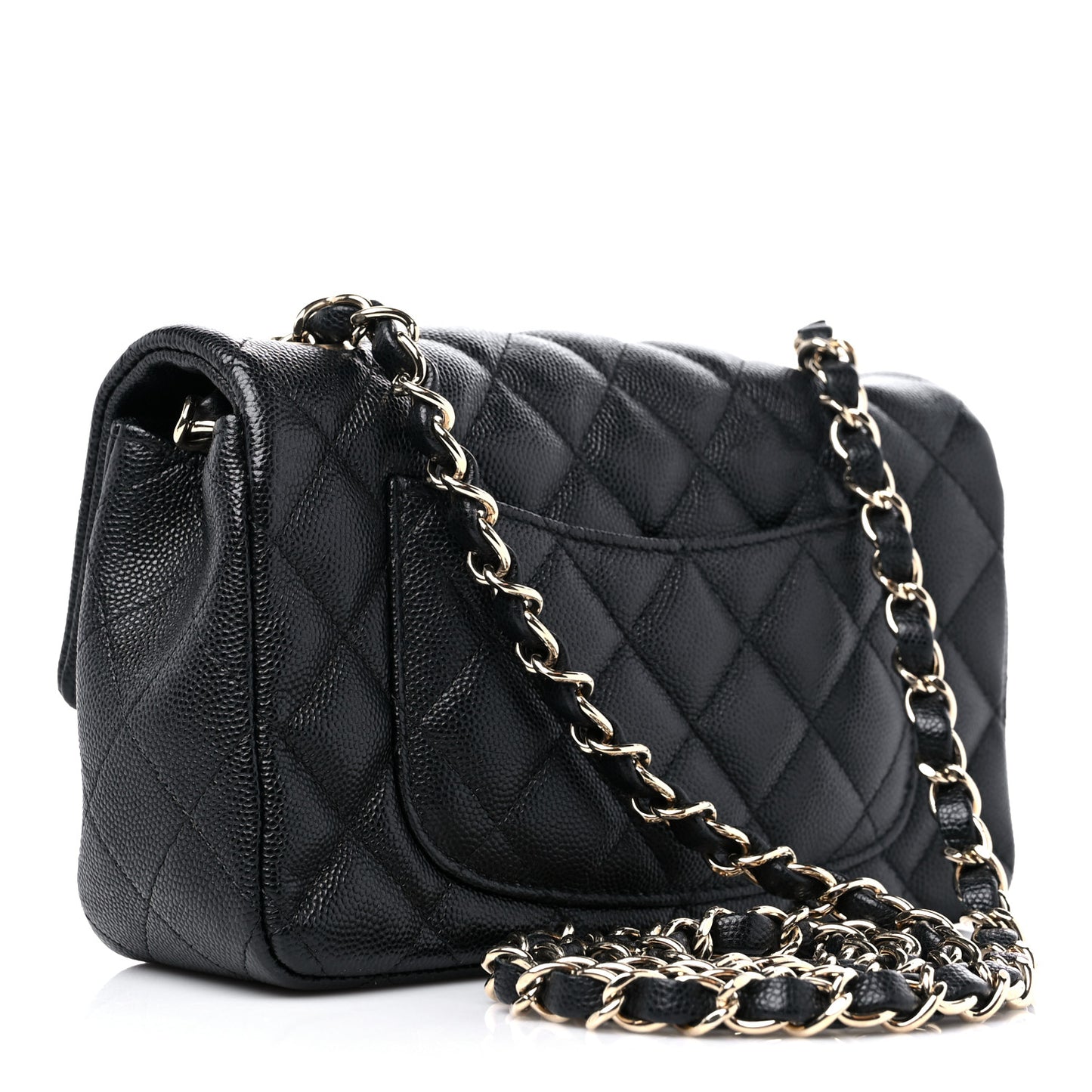 Caviar Quilted Mini Rectangular Flap Black