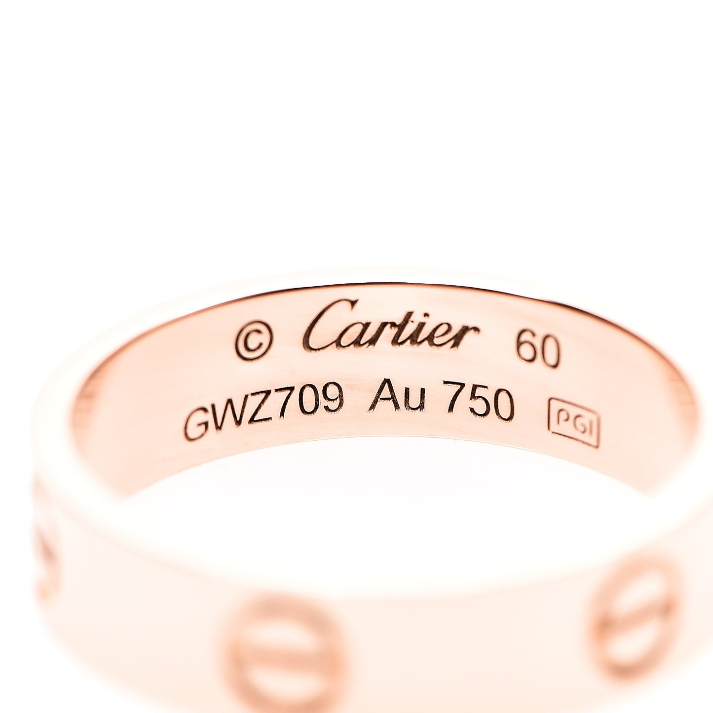 18K Pink Gold 5.5mm LOVE Ring 60 9