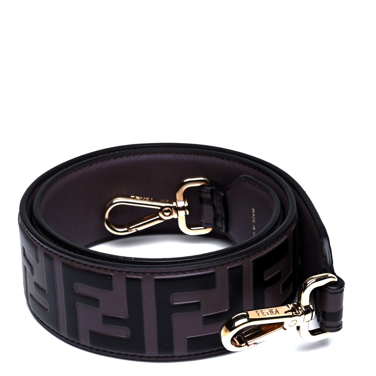 Fendi Vitello Century Bi-Color FF 1974 Embossed Strap You Maya Black 3 of 6