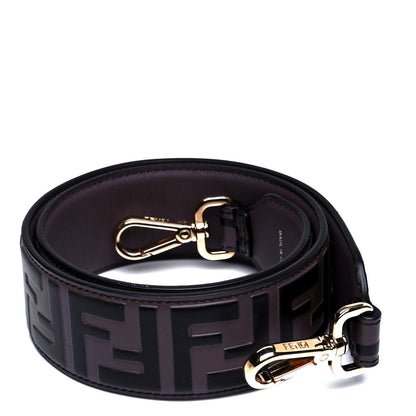 Fendi Vitello Century Bi-Color FF 1974 Embossed Strap You Maya Black 3 of 6