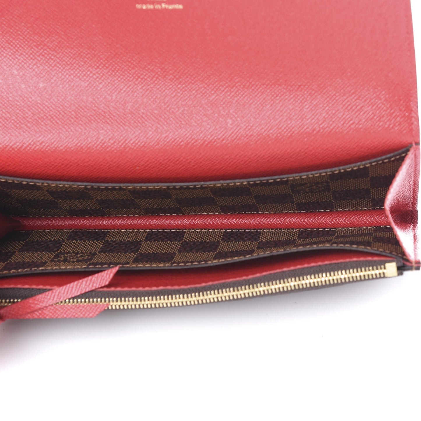 Damier Ebene Emilie Wallet Red