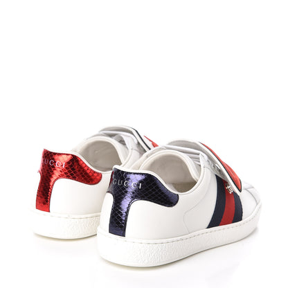 Gucci Calfskin Ayers Web Blind for Love Embroidered Mens Ace Sneakers 5.5 White 4 of 9