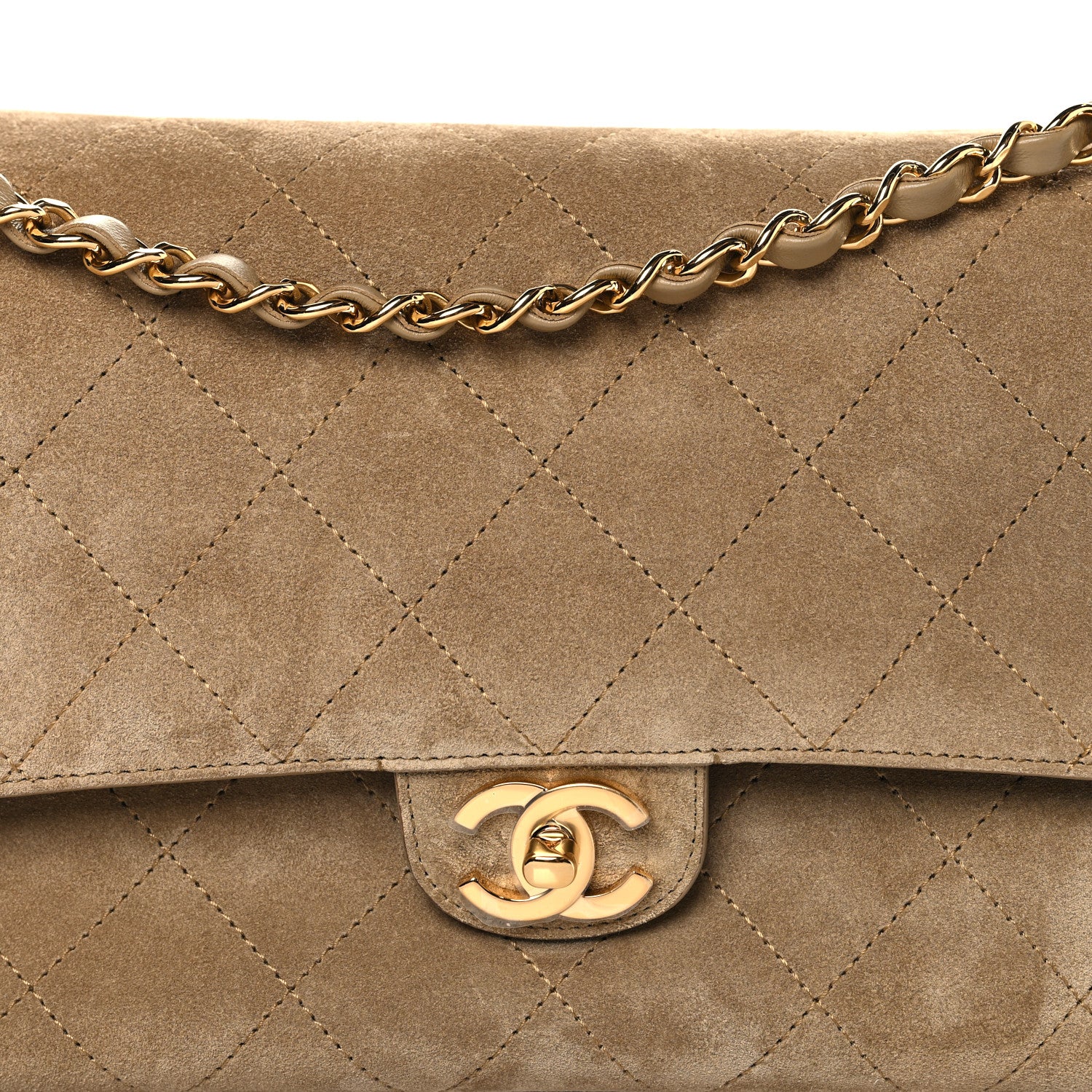 Chanel Suede Calfskin Small Souplissimo Maxi Flap Dark Beige 7 of 9