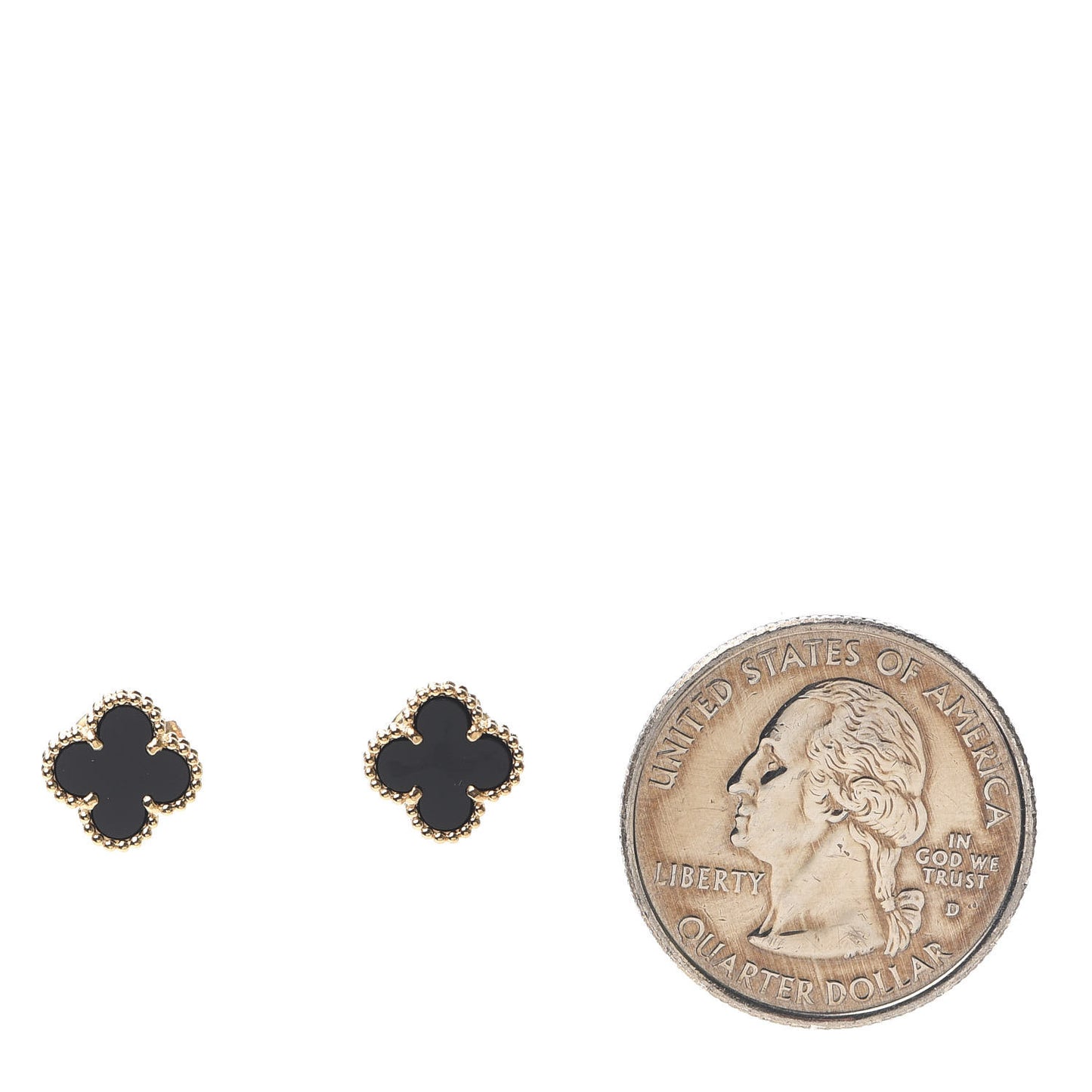 18K Yellow Gold Black Onyx Sweet Alhambra Earrings