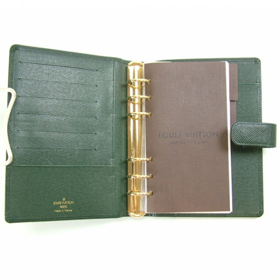Louis Vuitton Taiga Agenda Medium Ring Green 5 of 7