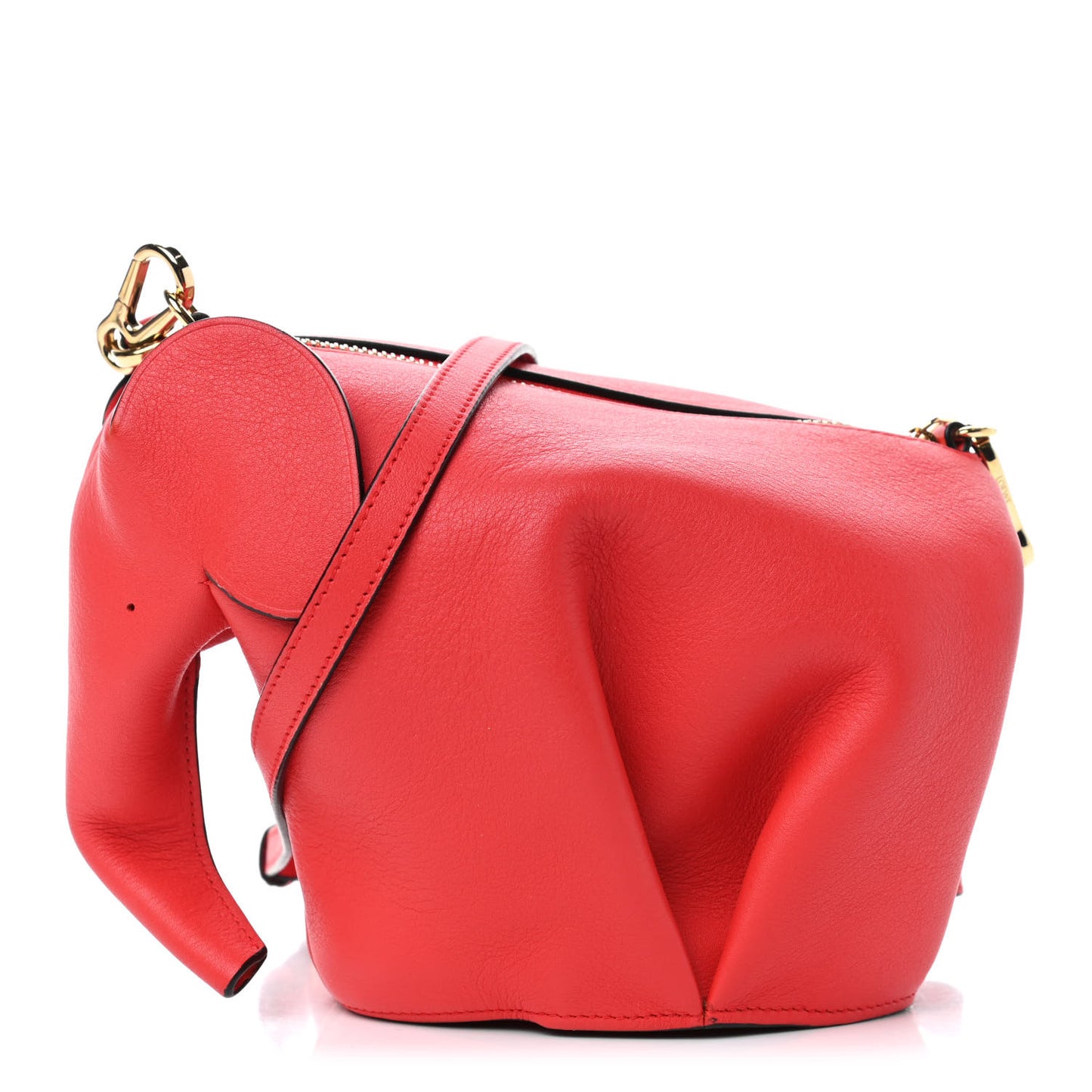Calfskin Mini Elephant Crossbody Bag Scarlet Red