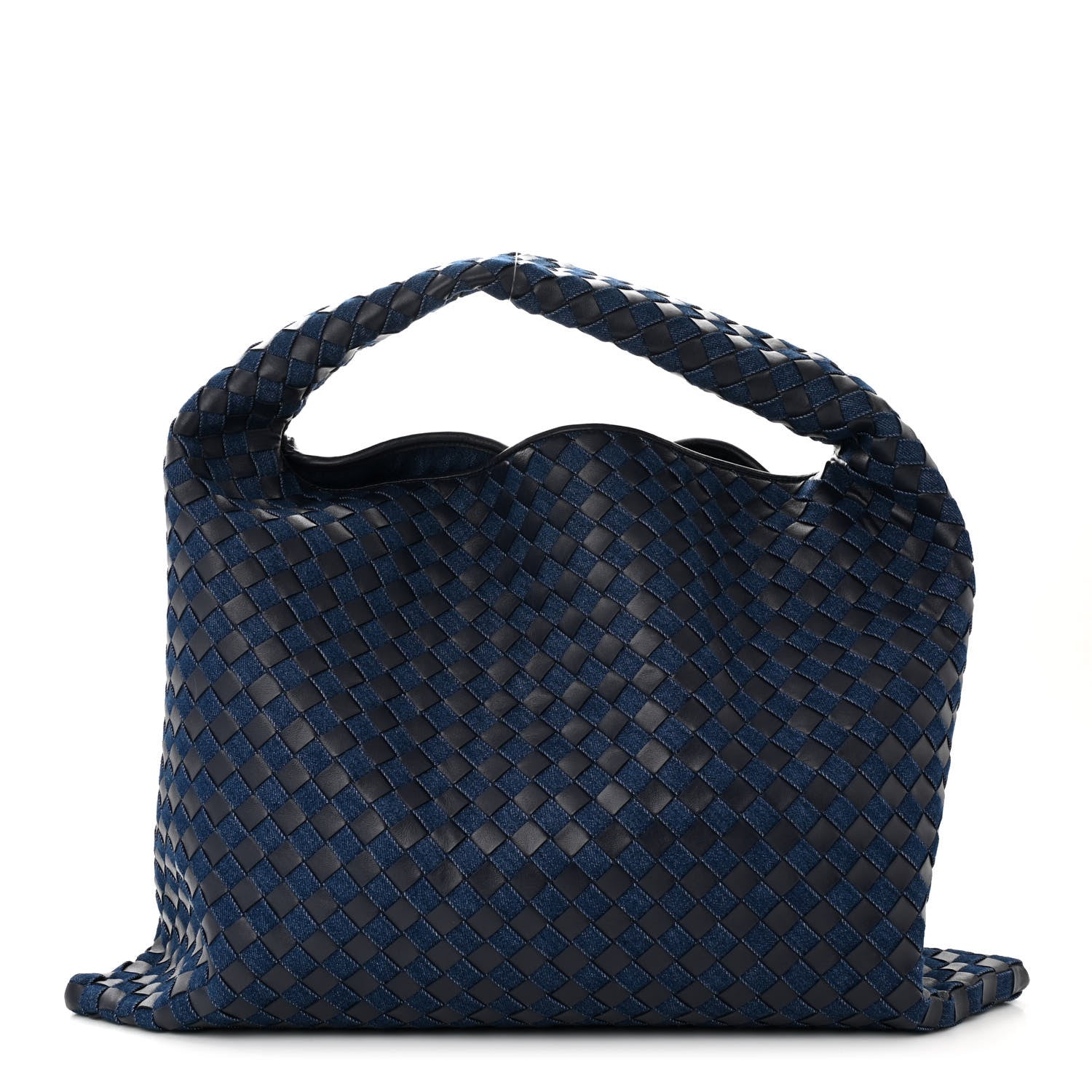 Bottega Veneta Denim Calfskin Intrecciato Large Hop Abyss Indigo 1 of 9