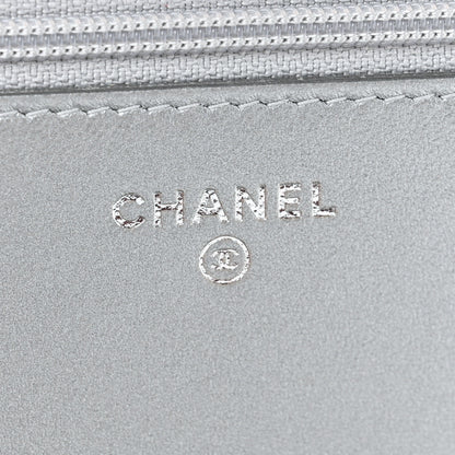 Chanel Lizard Calfskin Boy Wallet on Chain WOC Black Silver 6 of 12