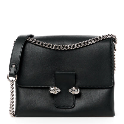 Alexander McQueen Calfskin Medium Twin Skull Chain Crossbody Black 1 of 11