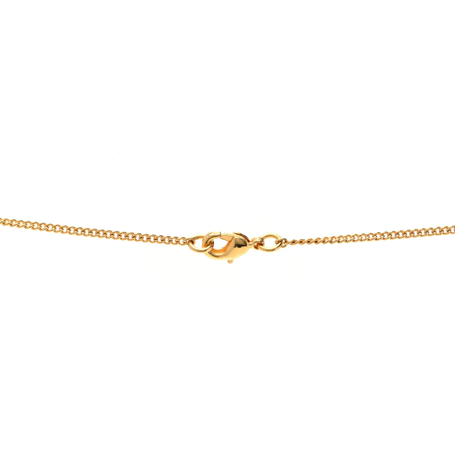 Metal CC Paris Button Necklace Gold
