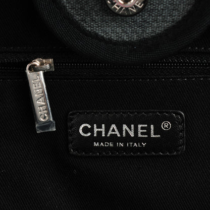Chanel Canvas Extra Large Deauville Tote Dark Grey 6 of 7