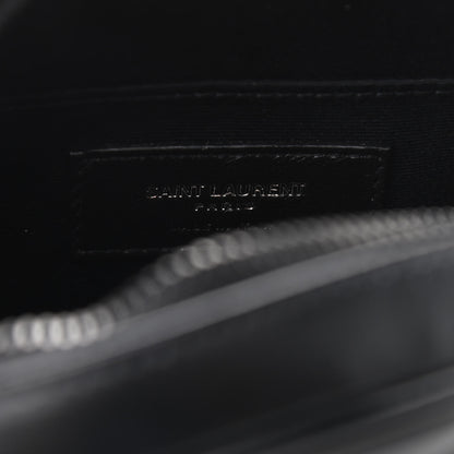Saint Laurent Calfskin Matelasse Chevron Round Vinyle Camera Bag Black 6 of 8