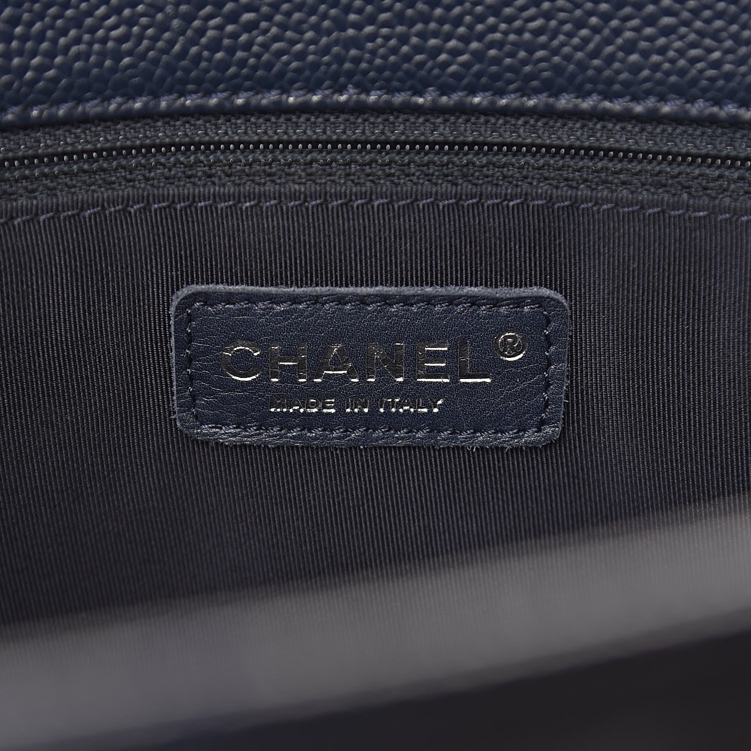 Chanel Caviar Quilted Grand Shopping Tote GST Dark Navy Blue 6 of 10
