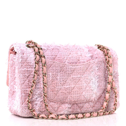 Chanel Tweed Medium Double Flap Light Pink White 3 of 10