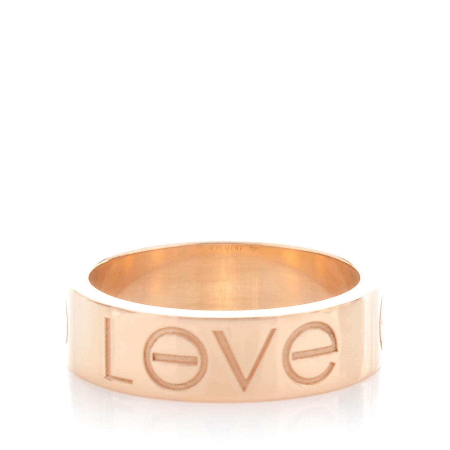 18K Pink Gold 5.5mm Engraved LOVE Ring 52 6