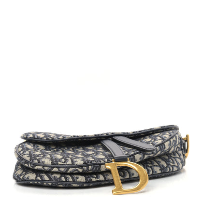 Christian Dior Oblique Saddle Bag Blue 4 of 9