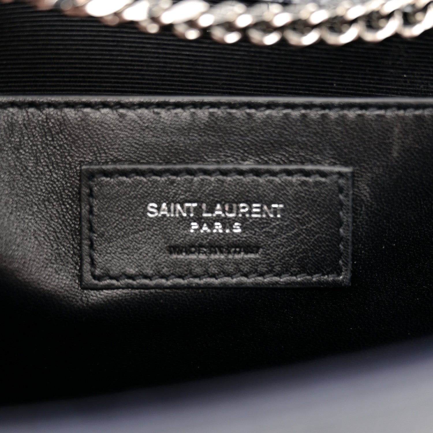 Saint Laurent Calfskin Crocodile Embossed Medium Classic Monogram Kate Tassel Satchel Deep Marine 6 of 15