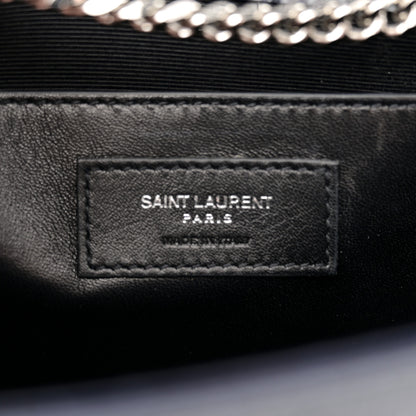Saint Laurent Calfskin Crocodile Embossed Medium Classic Monogram Kate Tassel Satchel Deep Marine 6 of 15