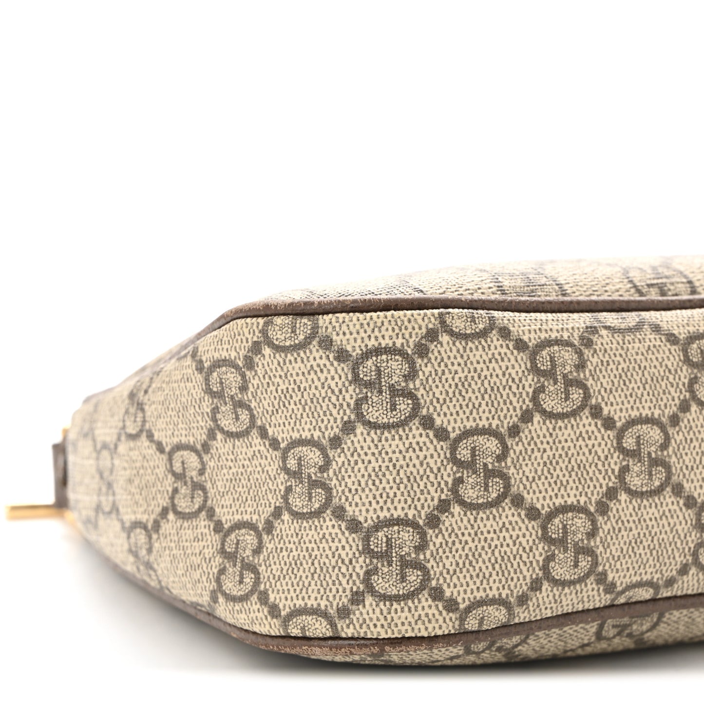 GG Supreme Monogram Textured Dollar Calfskin Web Small Ophidia GG Handbag Beige Ebony New Acero