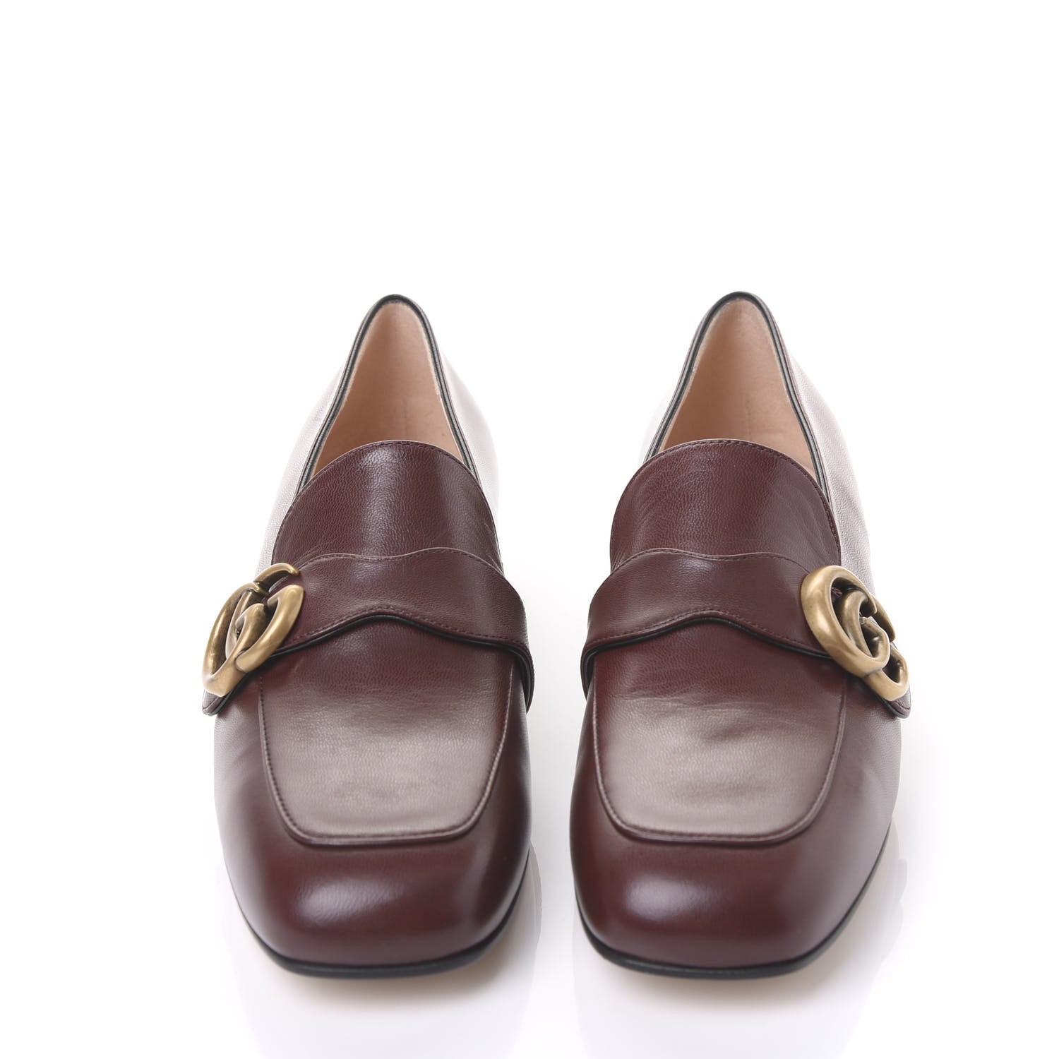 Gucci Malaga Kid Womens GG Marmont Loafers 37 Vintage Bordeaux 2 of 10