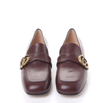 Gucci Malaga Kid Womens GG Marmont Loafers 37 Vintage Bordeaux 2 of 10