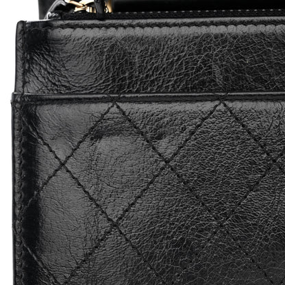 Chanel Aged Glazed Calfskin Stitched Golden Class CC Wallet on Chain WOC Black 13 of 13
