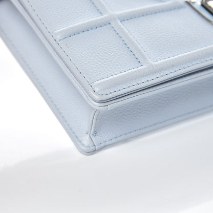 Christian Dior Grained Calfskin Diorama Wallet on Chain Pouch Light Blue 11 of 13