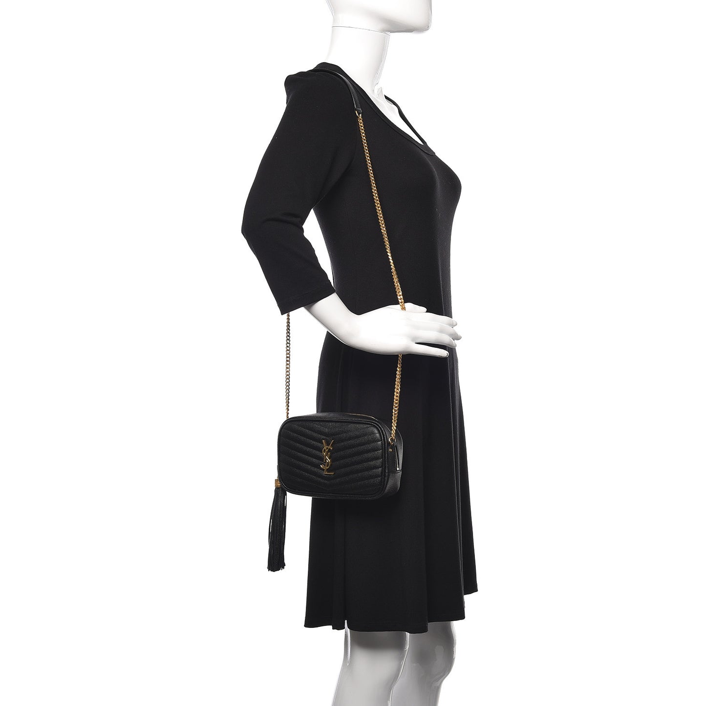Grain De Poudre Matelasse Monogram Mini Lou Camera Bag Black