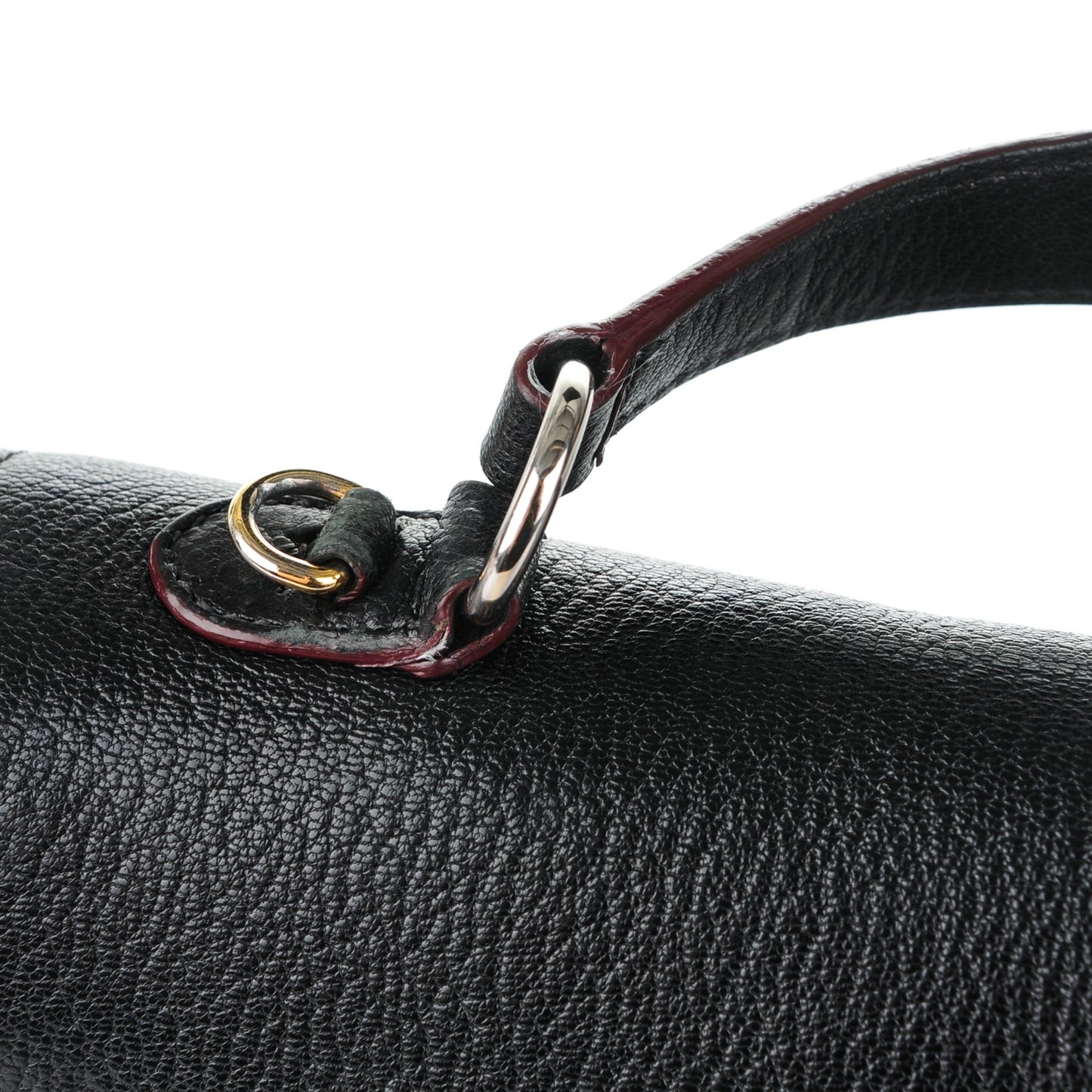 Goatskin Madras Shoulder Bag Nero Black