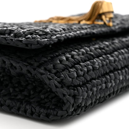 Saint Laurent Raffia Monogram Tassel Kate 99 Black 9 of 11