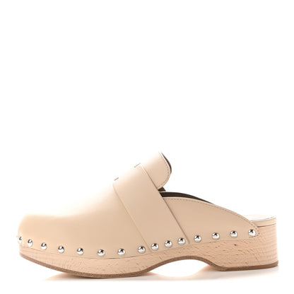 Hermes Calfskin Calya Mules 36 Hetre 1 of 14
