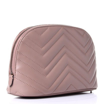 Gucci Calfskin Matelasse Large GG Marmont Pouch Cosmetic Case Porcelain Rose 3 of 8