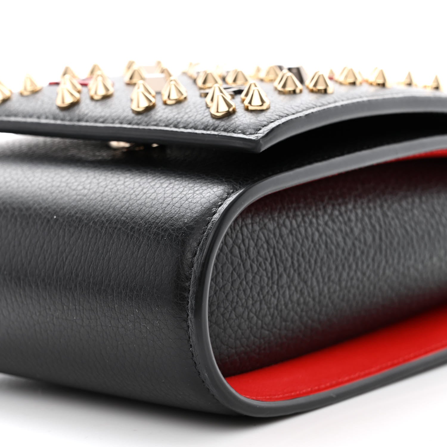 Christian Louboutin Calfskin Spikes Loubinthesky Paloma Crossbody Phone Case Black Multicolor 10 of 10