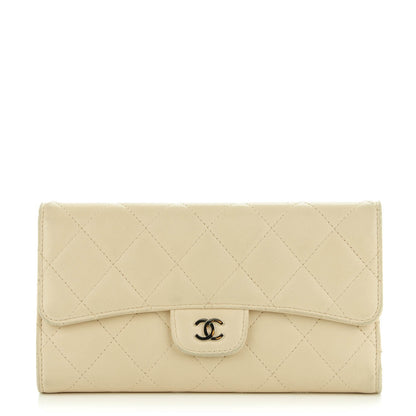 Chanel Lambskin Quilted Large Flap Wallet Beige Clair 1 of 10