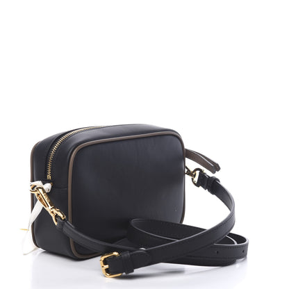 Fendi Vitello Century Matte Stamp Patch Bi-Color Mini Camera Case Black Maya Fragola 2 of 10