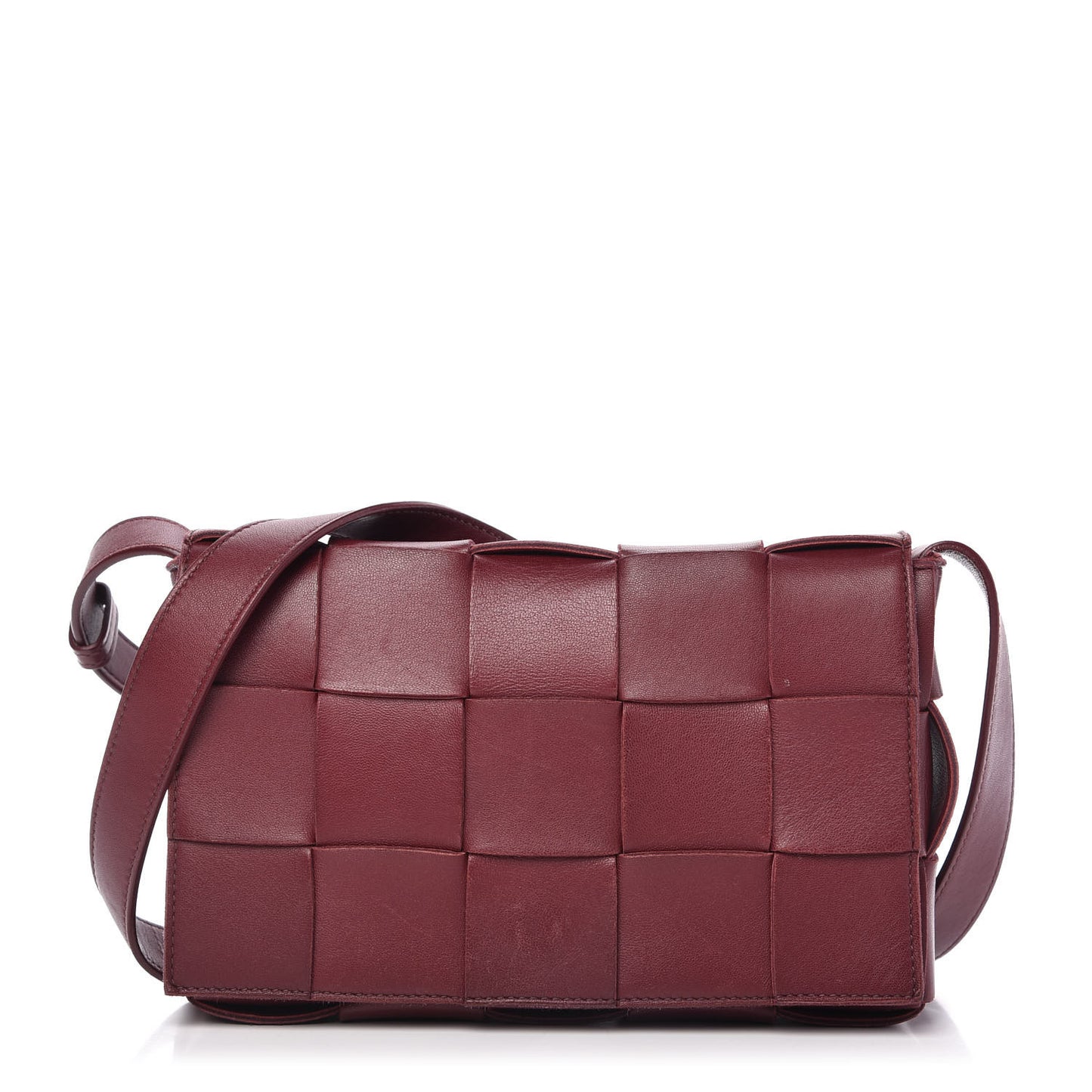 Lambskin Maxi Intrecciato Cassette Crossbody Bag Bordeaux