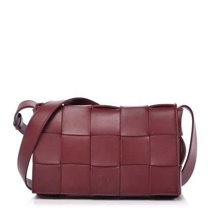 Bottega Veneta Lambskin Maxi Intrecciato Cassette Crossbody Bag Bordeaux 1 of 9
