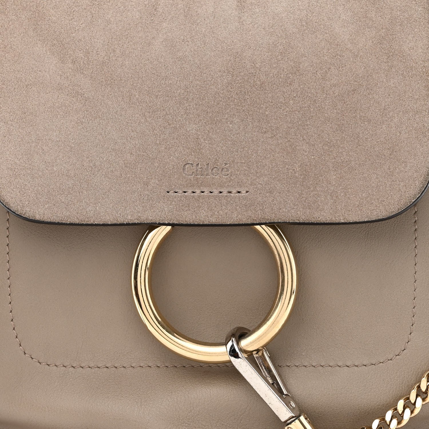 Chloe Suede Calfskin Medium Faye Backpack Motty Grey 8 of 11